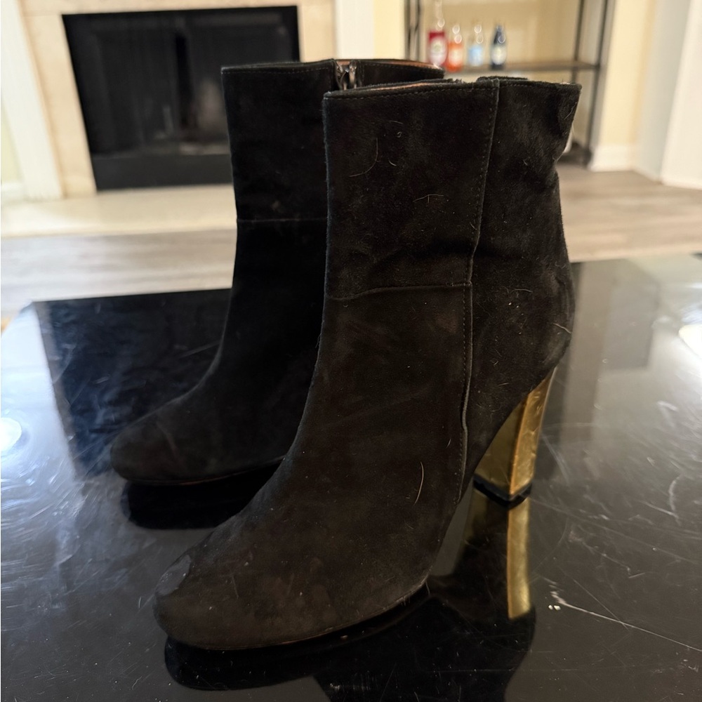 San Marina Black Velvet  Boots EU 40 US 9 Made in Italy